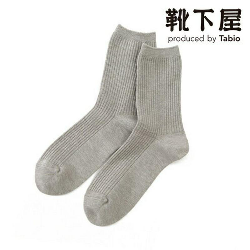 【あす楽】【靴下屋】 NEW2×2リブソックス24〜26cm / 靴下 タビオ Tabio くつ下 クルー レディース 大きいサイズ Lサイズ 日本製