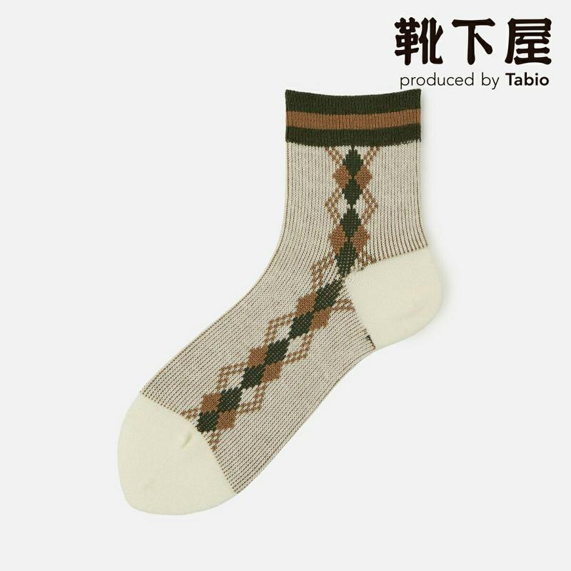 【あす楽】【靴下屋】 サイドアーガイル柄 JQソックス / 靴下 タビオ Tabio くつ下 レディース 日本製 1912ka