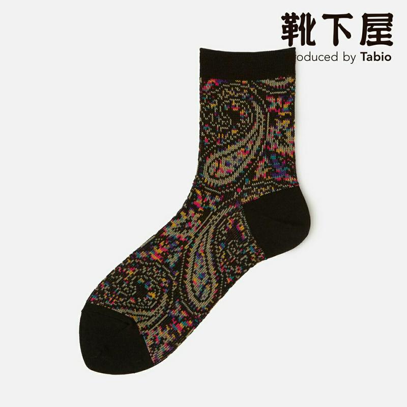 【あす楽】【靴下屋】 カスリ MIX ペイズリー柄 JQショートソックス / 靴下 タビオ Tabio くつ下 ショート レディ