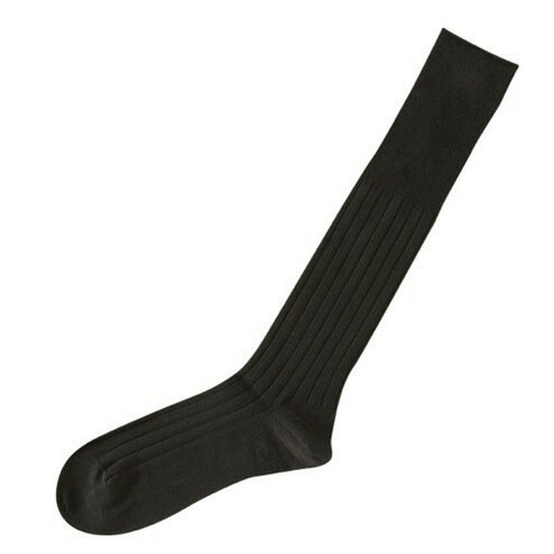 【あす楽】【Tabio MEN】 メンズ9×2つやリブビジネスロングホーズ(ハイソックス) スミクロ 黒 ブラック / 靴下屋 靴下 タビオ Tabio くつ下 メンズ 日本製 父の日 ¬¬