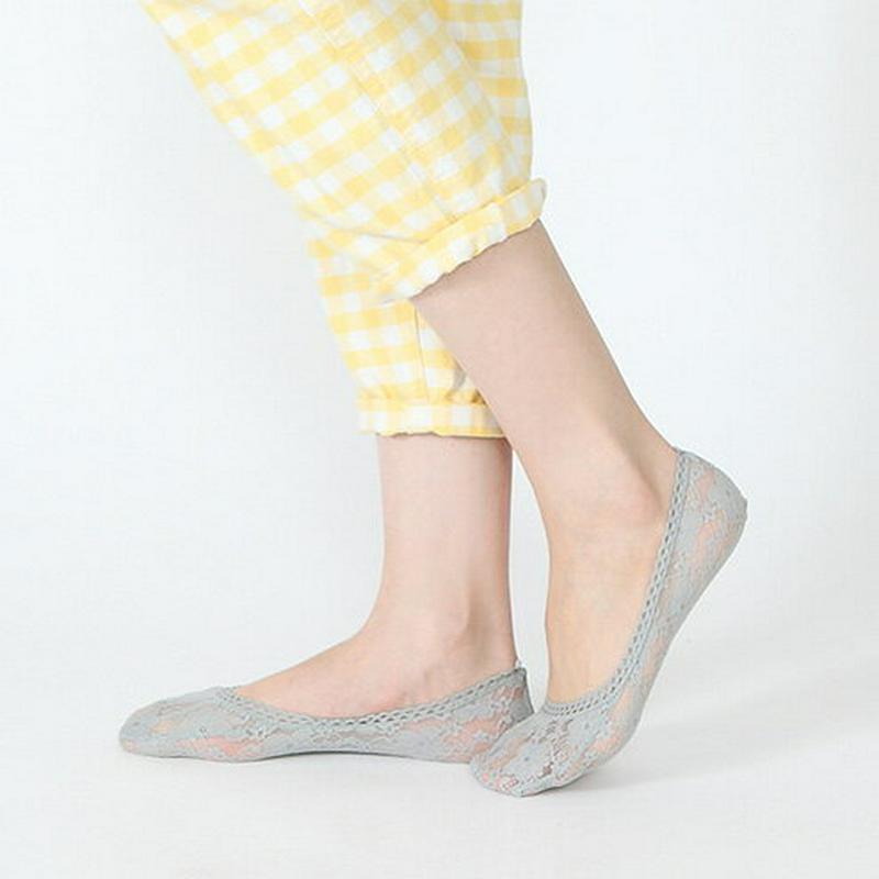 【あす楽】【靴下屋】 ストレッチレース花柄カバーソックス24〜26cm クロ 黒 ブラック / 靴下 タビオ Tabio くつ下 レディース 日本製 ¬¬