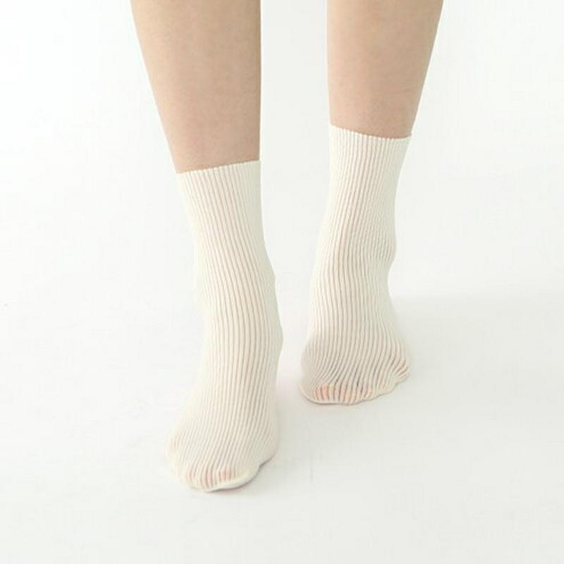 【あす楽】【公式 靴下屋】 ラッセルリブソックス / 靴下 タビオ Tabio くつ下 レディース 白 日本製