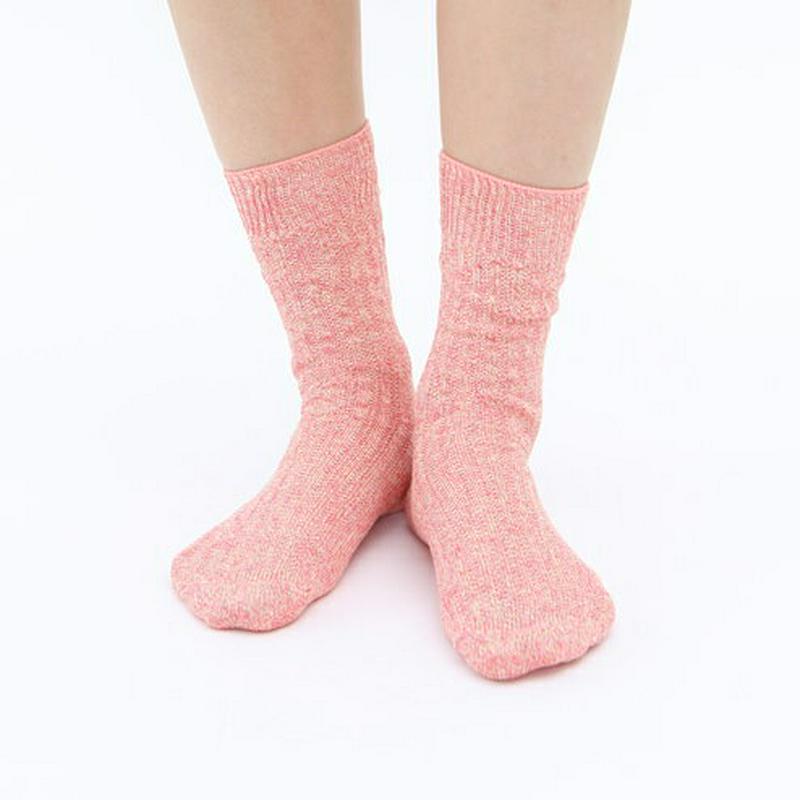 【あす楽】【Tabio】 リネン3つ杢リブカノコソックス / 靴下屋 靴下 タビオ くつ下 クルー レディース 日本製