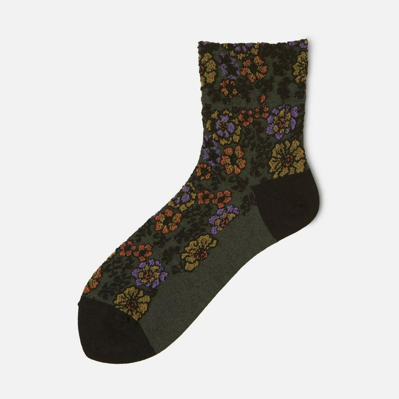 【あす楽】【Tabio】 フローラル パターン フロート ショートソックス / 靴下屋 靴下 タビオ くつ下 ショート レディー