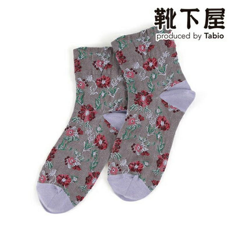 【あす楽】【Tabio】 フロートスカビオサモチーフソックス / 靴下屋 靴下 タビオ くつ下 ショート レディース 日本製
