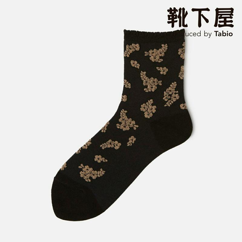 【あす楽】【靴下屋】 アリッサム柄 フロッキー風 ショートソックス / 靴下 タビオ Tabio くつ下 ショート レディース 