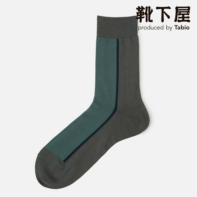 【あす楽】【Tabio MEN】 メンズ サイドライン クルー / 靴下屋 靴下 タビオ くつ下 クルー メンズ 日本製