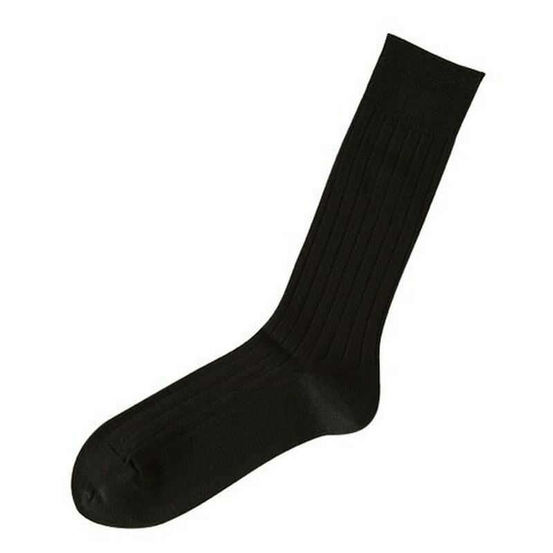 【あす楽】【Tabio MEN】 メンズ9×2つやリブビジネスソックス スミクロ 黒 ブラック / 靴下屋 靴下 タビオ Tab