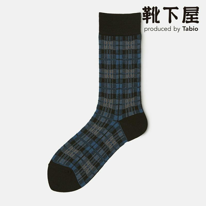 【あす楽】【Tabio】 毛混 チェック柄 クルー / 靴下屋 靴下 タビオ くつ下 クルー レディース 日本製 1912ka