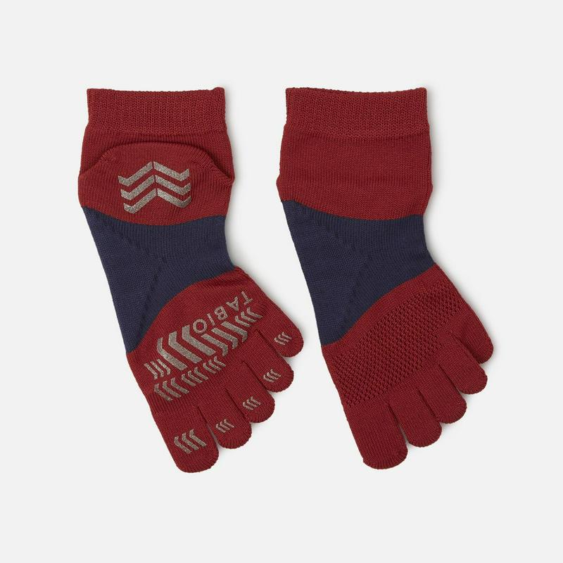 【あす楽】【TABIO SPORTS】 レーシングラン 五本指ソックス 27.0〜29.0cm ダークレッド / 靴下屋 靴下 タビオ タビオスポーツ Tabio くつ下 ショート 5本指 五本指 5本指靴下 五本指靴下 メンズ ランニング マラソン 大きいサイズ L 日本製 ¬¬