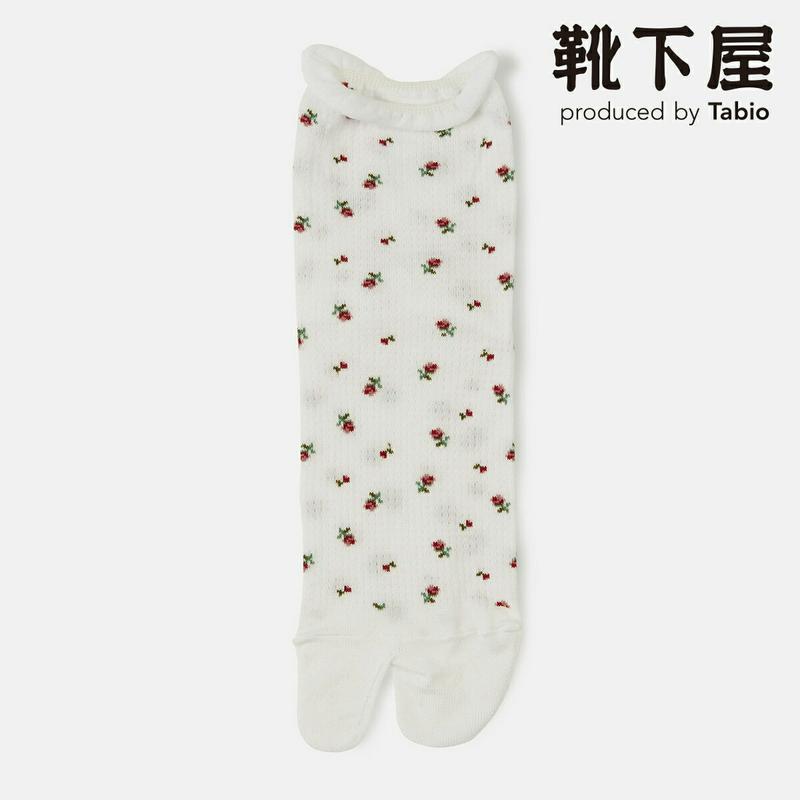 【あす楽】【靴下屋】 くるくる小花柄 足袋 ショートソックス / 靴下 タビオ Tabio くつ下 足袋 たび タビ 足袋靴下 
