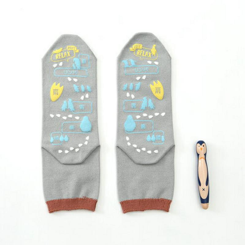 【あす楽】【靴下屋】◆WEB限定◆ ペンギン つぼ押しプリント ソックスセット / 足裏ツボプリント 靴下 タビオ Tabio くつ下 アニマル レディース ギフト プレゼント 日本製