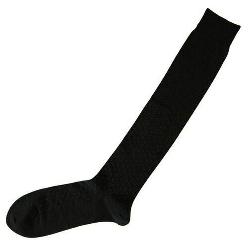 【あす楽】【Tabio MEN】 メンズピンドット柄ビジネスロングホーズ クロ＋パープル / 靴下屋 靴下 タビオ Tabio くつ下 メンズ 日本製 ¬¬