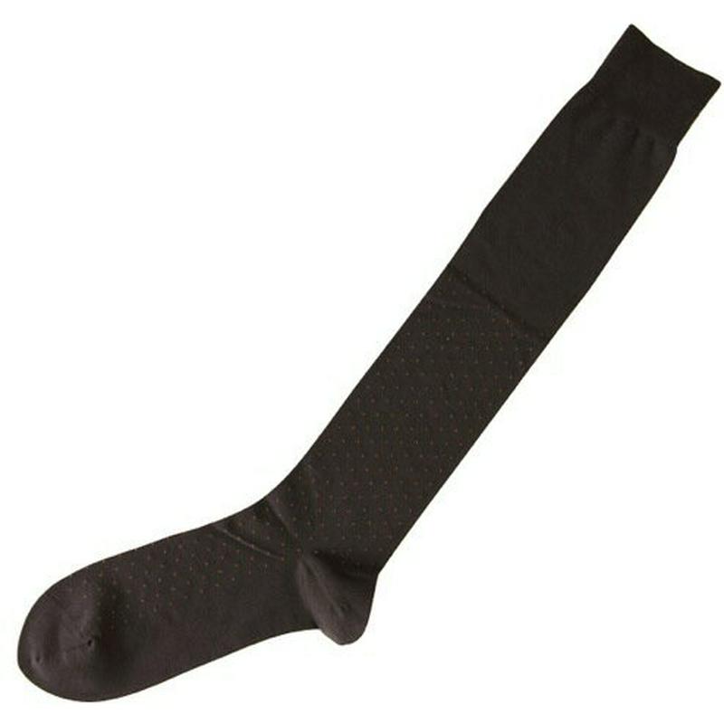 【あす楽】【Tabio MEN】 メンズピンドット柄ビジネスロングホーズ コゲチャ ブラウン / 靴下屋 靴下 タビオ Tabio くつ下 メンズ 日本製 ¬¬