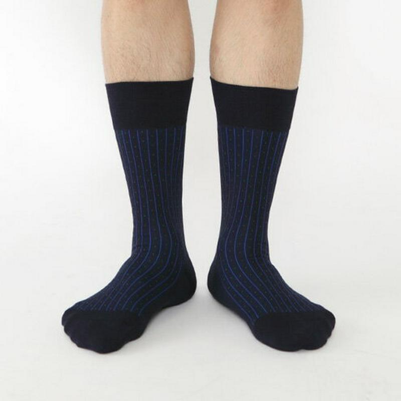 【あす楽】【Tabio MEN】 メンズ 強撚ストライプピンドットソックス / 靴下屋 靴下 タビオ くつ下 クルーソックス ビジネスソックス 夏用 日本製 父の日 ギフト