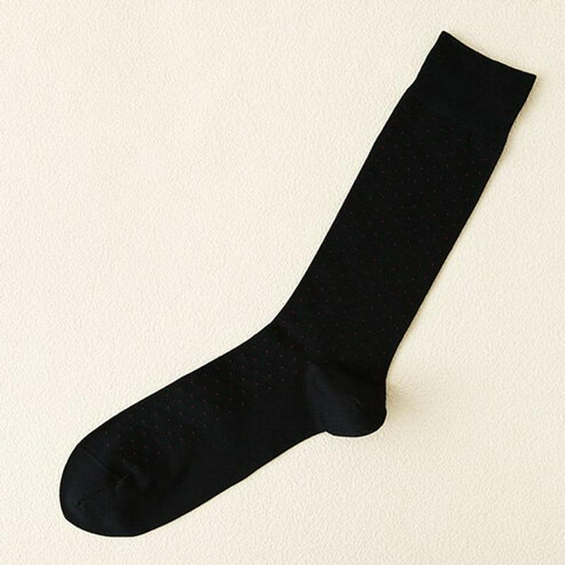 【あす楽】【Tabio MEN】 メンズピンドット柄ソックス27〜29cm コン+アカ / 靴下 タビオ Tabio くつ下 メンズ 日本製 ¬