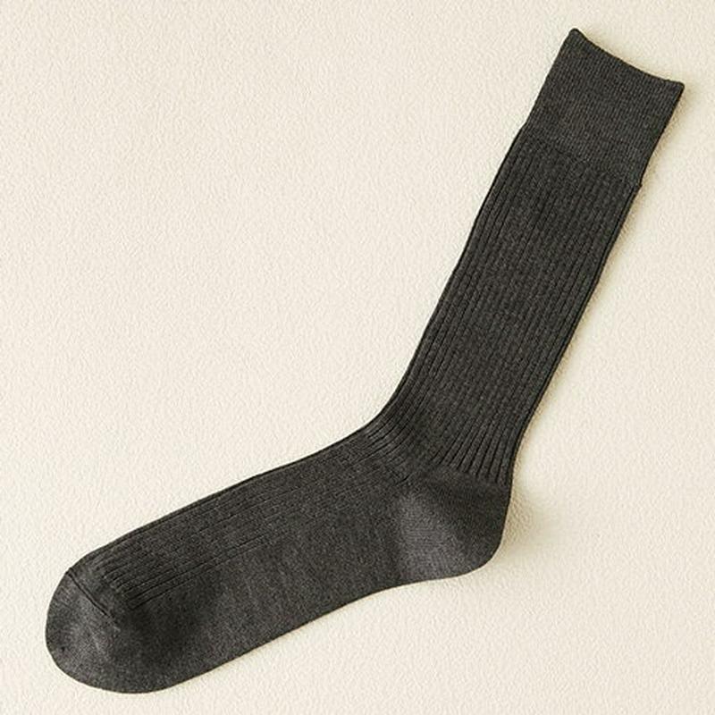 【あす楽】【Tabio MEN】 メンズさらりとした2×2リブソックス27〜29cm チャコールモク / 靴下屋 靴下 タビオ Tabio くつ下 メンズ 日本製 ¬