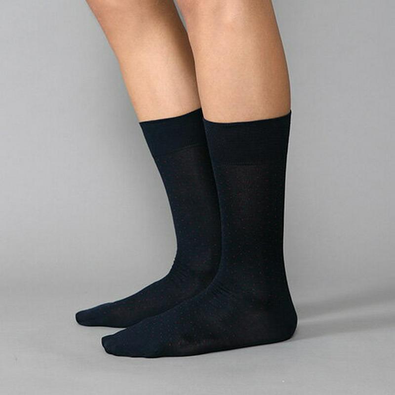 【あす楽】【Tabio MEN】 メンズピンドット柄ソックス27〜29cm コン+ブルー / 靴下屋 靴下 タビオ Tabio くつ下 メンズ 日本製 ¬