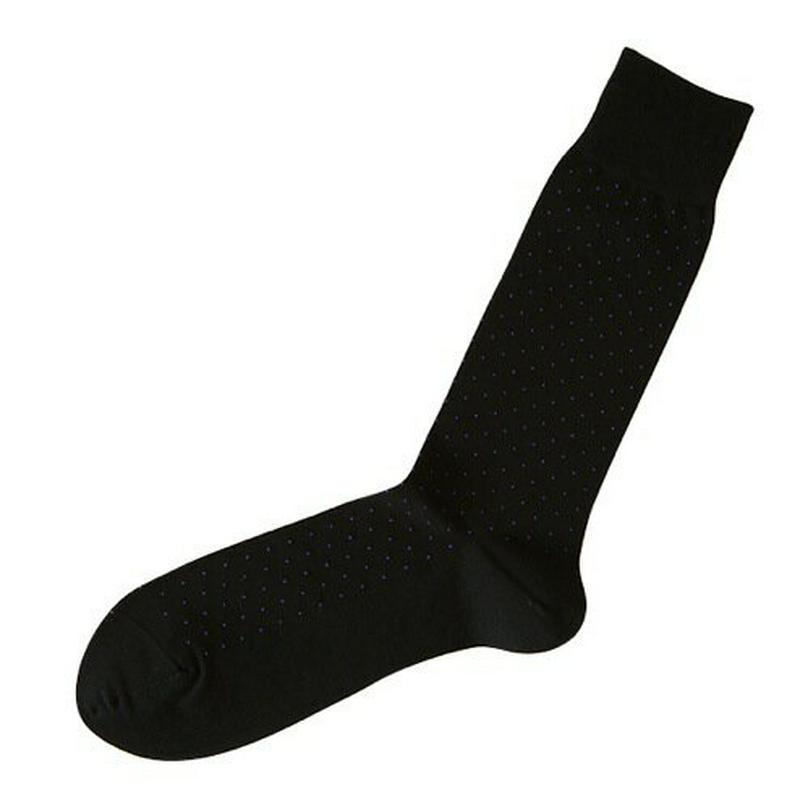 【全品送料無料★〜1/16 23:59迄】【あす楽】【Tabio MEN】 メンズピンドット柄ソックス27〜29cm クロ+パープル / 靴下屋 靴下 タビオ Tabio くつ下 メンズ 日本製 ¬
