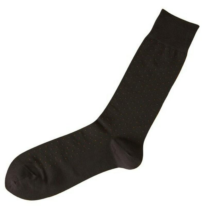【あす楽】【Tabio MEN】 メンズピンドット柄ソックス27〜29cm チャ+コゲチャ / 靴下 タビオ Tabio くつ下 メンズ 日本製 ¬