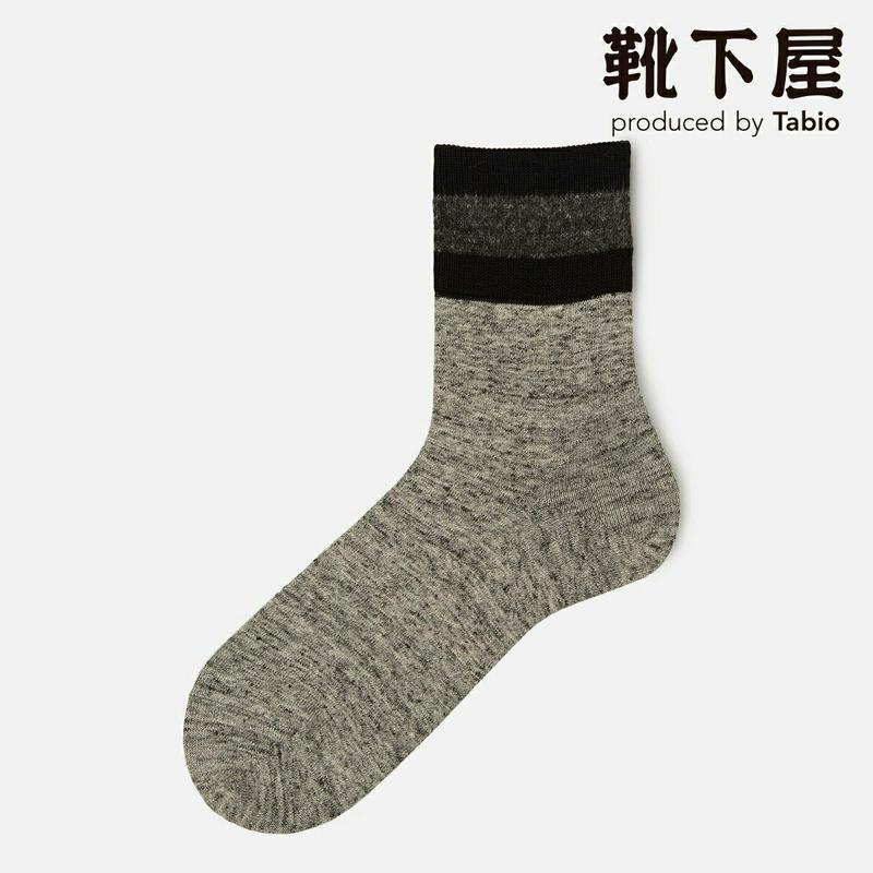 【あす楽】【Tabio MEN】 メンズ 杢ゴム口ライン ショートソックス / 靴下屋 靴下 タビオ くつ下 ショート メンズ 