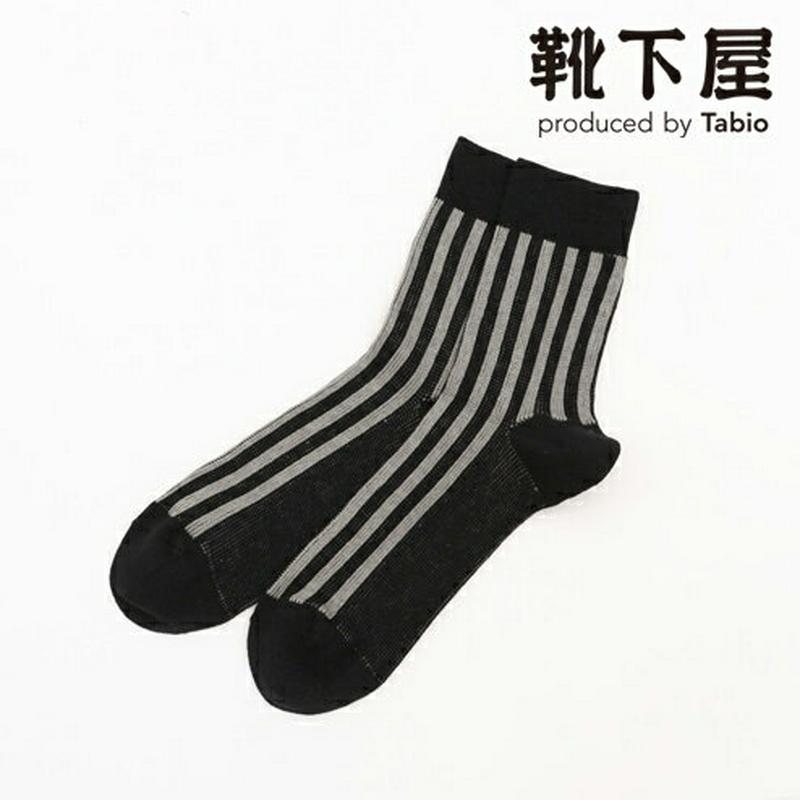 【あす楽】【Tabio MEN】 メンズ 綿麻JQストライプショートソックス / 靴下屋 靴下 タビオ くつ下 ショート メンズ 日本製