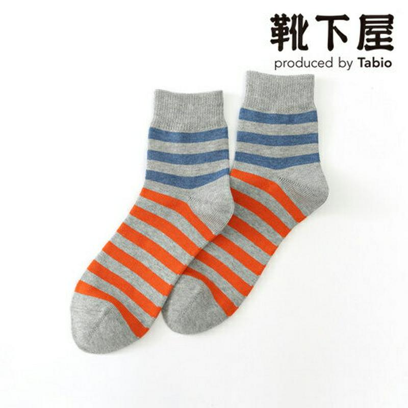【あす楽】【Tabio MEN】 メンズ NEWクレイジーボーダーショートソックス / 靴下屋 靴下 タビオ くつ下 ソックス カジュアル 日本製