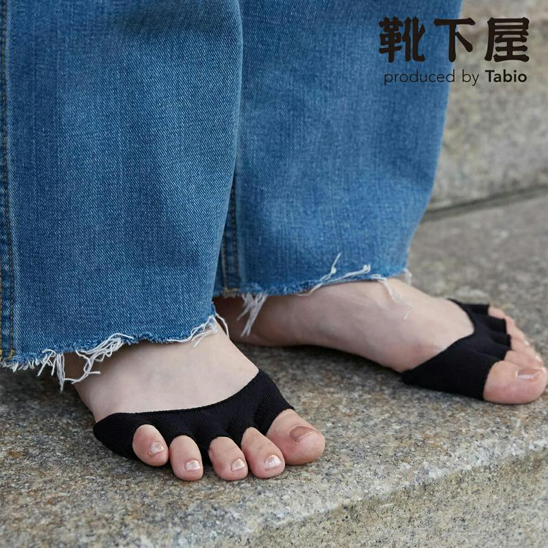 【あす楽】【公式 TABIO LEG LABO】 浅履き 指切り ハーフ ソックス / 靴下屋 靴下 タビオ Tabio くつ下 サンダル用ソックス サンダルソックス パーツソックス 5本指 五本指 ソックス 浴衣 下駄 痛くない 夏 インナーソックス レディース 黒 日本製