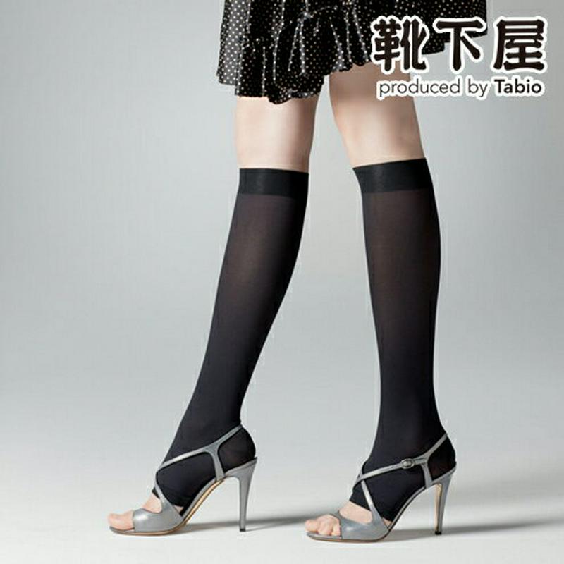 【あす楽】【TABIO LEG LABO】 着圧厚手オープントゥハイソックス / 靴下屋 靴下 タビオ Tabio くつ下 レデ