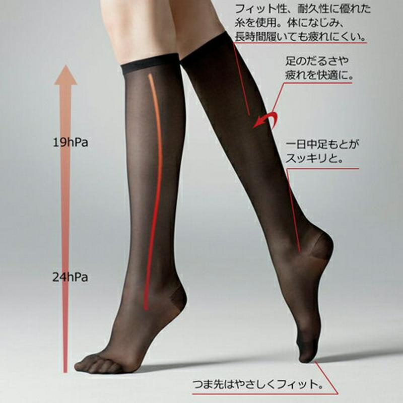 【あす楽】【TABIO LEG LABO】 着圧薄手無地ハイソックス ベージュ / 靴下屋 靴下 タビオ Tabio くつ下 レ