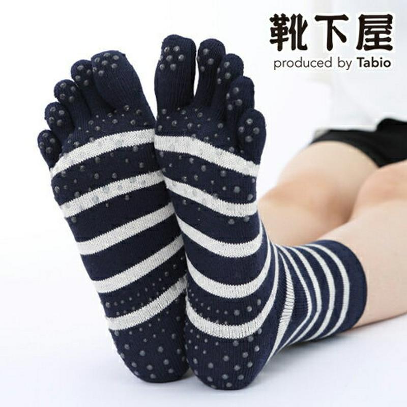 【あす楽】【TABIO LEG LABO】 天照石ツボ押しゴム口ゆったりボーダーソックス / 靴下屋 靴下 タビオ くつ下 五本
