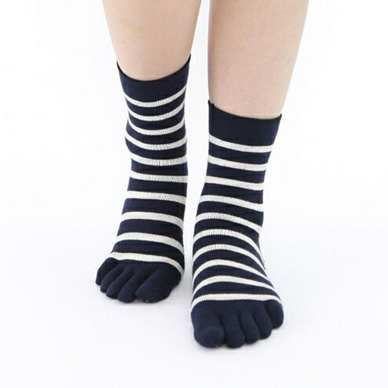 【あす楽】【TABIO LEG LABO】 天照石ツボ押しゴム口ゆったりボーダーソックス / 靴下屋 靴下 タビオ くつ下 五本