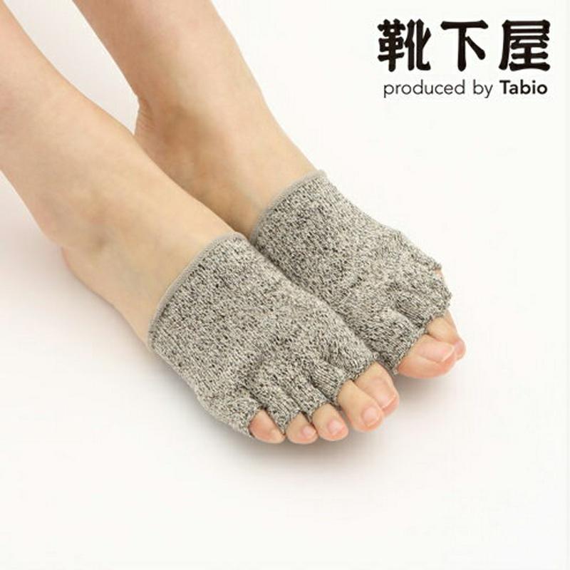 【あす楽】【Tabio】 麻混ラメ5本指指きりハーフソックス / 靴下屋 靴下 タビオ くつ下 レディース 五本指ソックス 五本