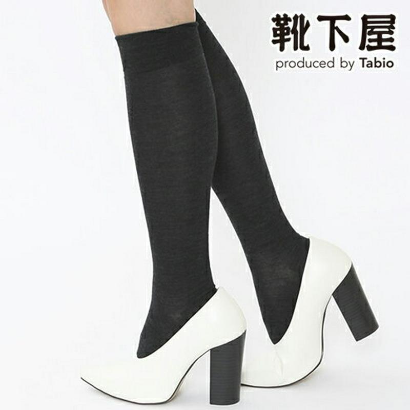 【あす楽】【Tabio】 毛混ベタハイソックス / 靴下屋 靴下 タビオ くつ下 レディース 日本製