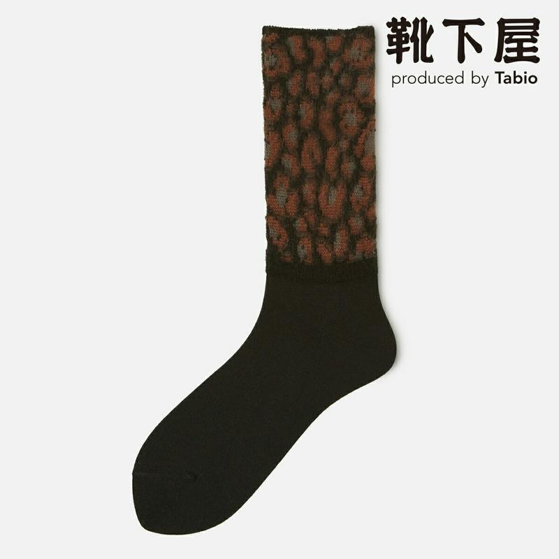 【あす楽】【Tabio】 起毛 アニマル柄 ソックス / 靴下屋 靴下 タビオ くつ下 クルー レオパード ヒョウ柄 レディース