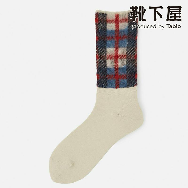 【あす楽】【Tabio】 起毛チェック柄ソックス / 靴下 タビオ Tabio くつ下 クルー レディース 日本製 1912ka