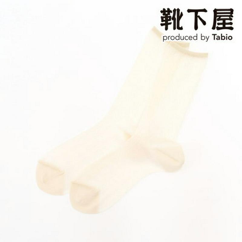 【あす楽】【Tabio】 クレープルーズ風ソックス / 靴下屋 靴下 タビオ くつ下 クルー シースルー レディース クレープルーズ風クルー 日本製 2206ka