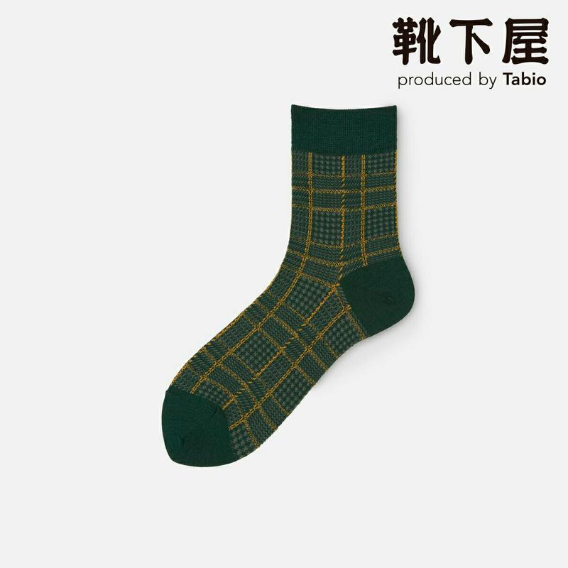 【あす楽】【Tabio】 マニッシュ スパイラルチェック ショートソックス / 靴下屋 靴下 タビオ くつ下 ショート レディー