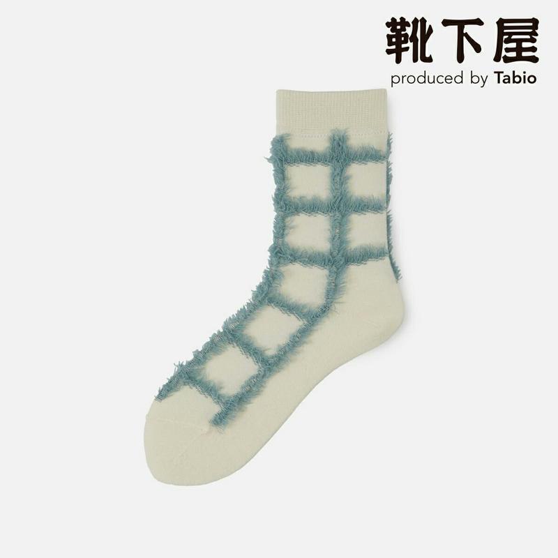 【あす楽】【Tabio】 ボックスチェック 裏出し柄 ソックス / 靴下屋 靴下 タビオ くつ下 ショート レディース 日本製 
