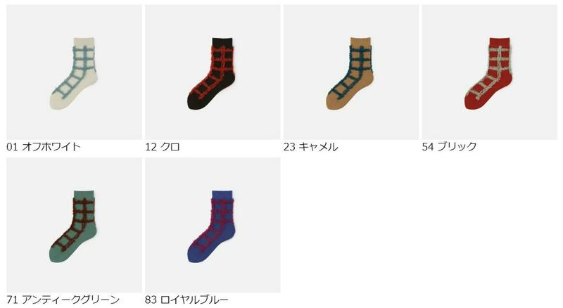 【あす楽】【Tabio】 ボックスチェック 裏出し柄 ソックス / 靴下屋 靴下 タビオ くつ下 ショート レディース 日本製 