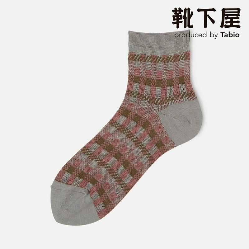 【あす楽】【Tabio】 ベーシックチェック柄 ショートソックス / 靴下屋 靴下 タビオ くつ下 ショート レディース 日本製