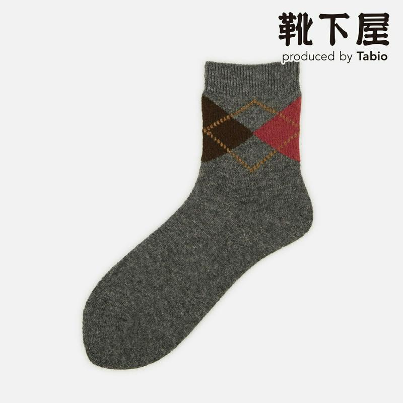 【あす楽】【Tabio】 ウール アーガイル ロークルーソックス / 靴下屋 靴下 タビオ くつ下 ショート レディース 日本製