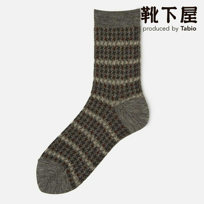 【あす楽】【Tabio】 ハウンドトゥース柄 ショートソックス / 靴下屋 靴下 タビオ くつ下 ショート レディース 日本製