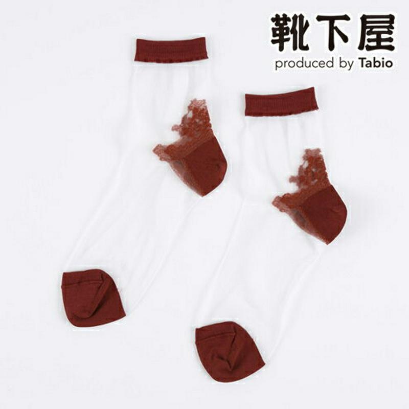 【全品送料無料★〜6/11 23:59迄】【あす楽】【Tabio】 かかとレースフラワーソックス / 靴下屋 靴下 タビオ くつ下 ショート チュール シースルー レディース 日本製