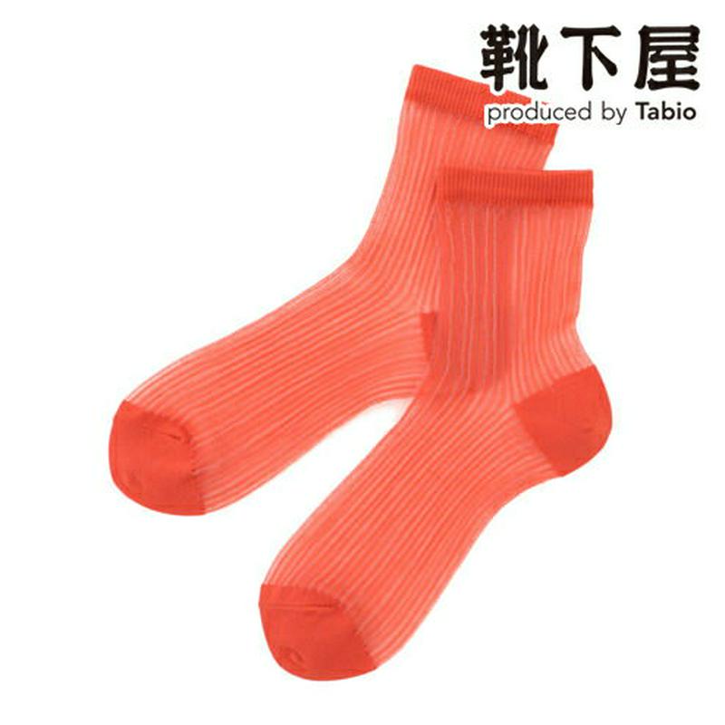 【全品送料無料★〜6/11 23:59迄】【あす楽】【Tabio】 ミドルシースルークレープソックス / 靴下屋 靴下 タビオ くつ下 ショート チュール シースルー レディース 日本製