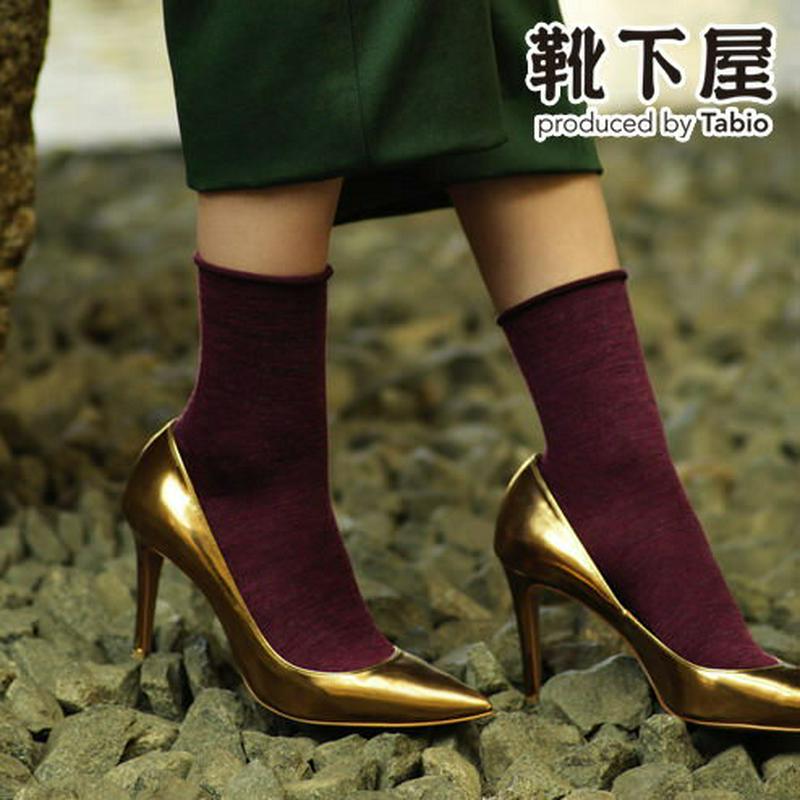 【あす楽】【Tabio】 毛混ロールショートソックス / 靴下屋 靴下 タビオ くつ下 レディース 日本製