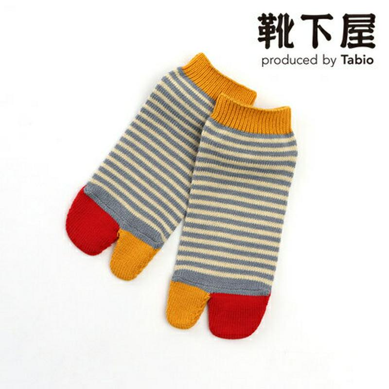 【あす楽】【Tabio】 足袋ボーダーショートソックス / 靴下屋 靴下 タビオ くつ下 くるぶし上 レディース 足袋靴下 たび カジュアル 日本製 2206ka