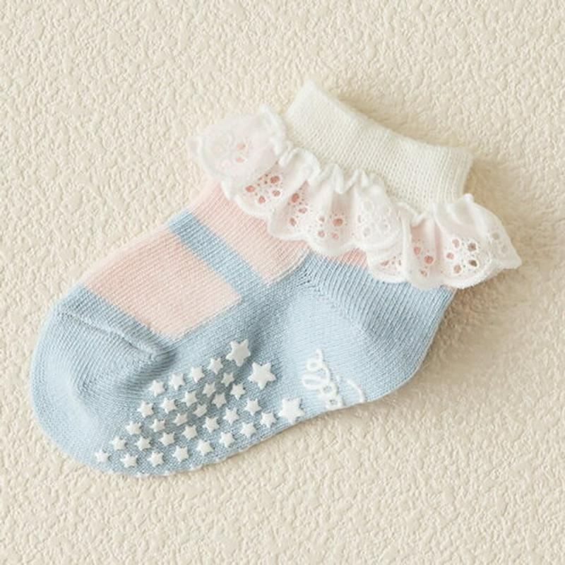 【あす楽】【靴下屋】 ベビーストラップシューズ風ソックス9〜12cm ベビーピンク＋ベビーブルー / 靴下 タビオ Tabio くつ下 ベビー 子供 子供用靴下 出産祝い 日本製 ¬¬