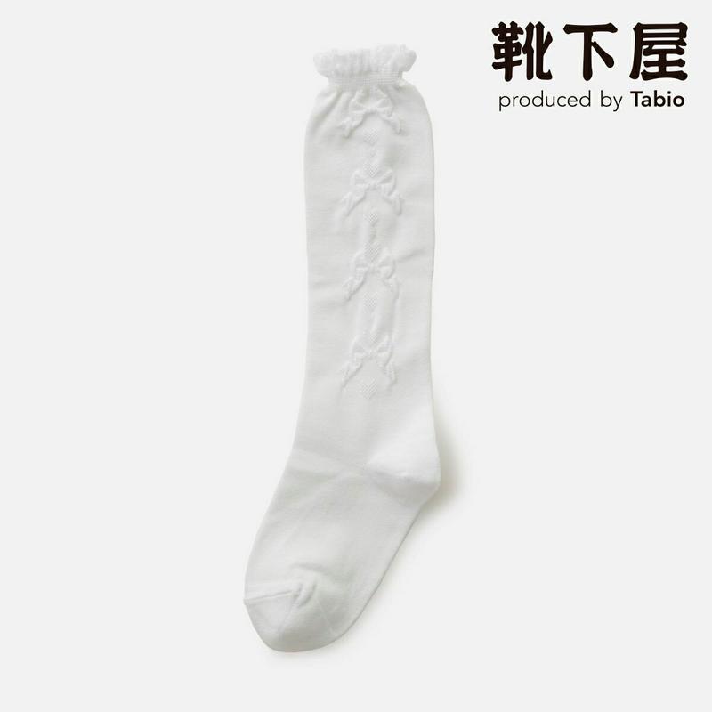 【全品送料無料～6/26 09:59迄】【あす楽】【公式 靴下屋】 キッズ フロート リボン柄 ハイソックス 16～18cm / 靴下 タビオ Tabio くつ下 ハイ キッズ 通学 登園 入園式 入学式 卒園式 卒業式 発表会 ジュニア 子ども セレモニー 子供 子供用靴下 黒 日本製
