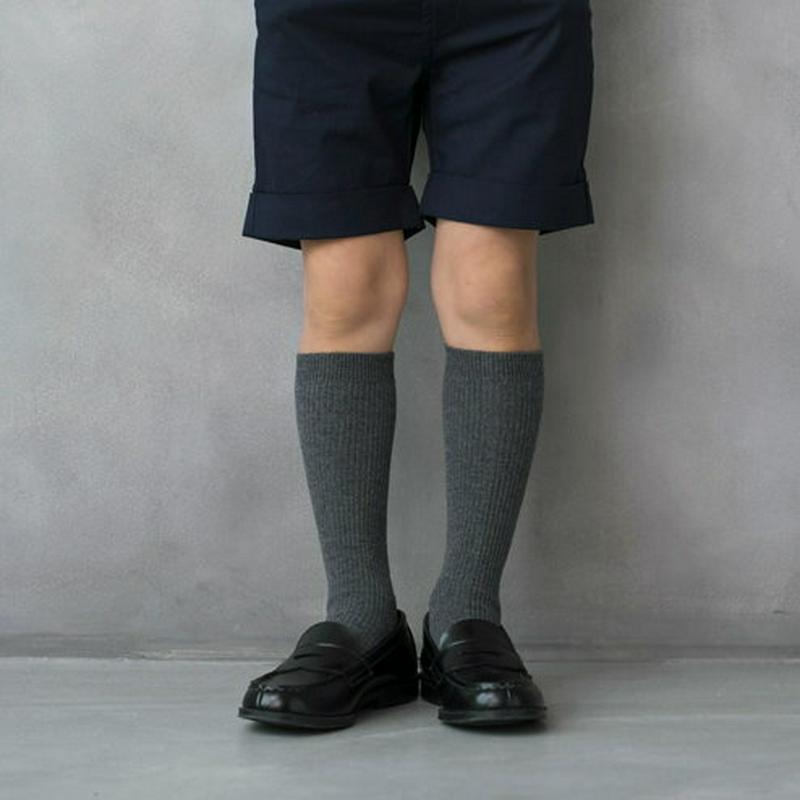 【あす楽】【靴下屋】 キッズ 2×1リブハイソックス16〜18cm / 靴下 タビオ Tabio くつ下 ハイ キッズ 子供 子供用靴下 日本製